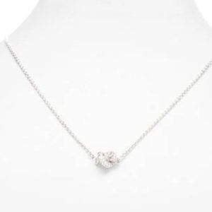 kate spade Sailor's Knot Silver Pave Necklace